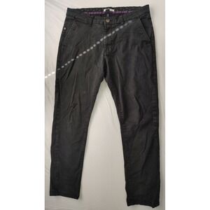 Michael Brandon Essentials Mens Black Chino Pants 34x30 Stretch Flat Front